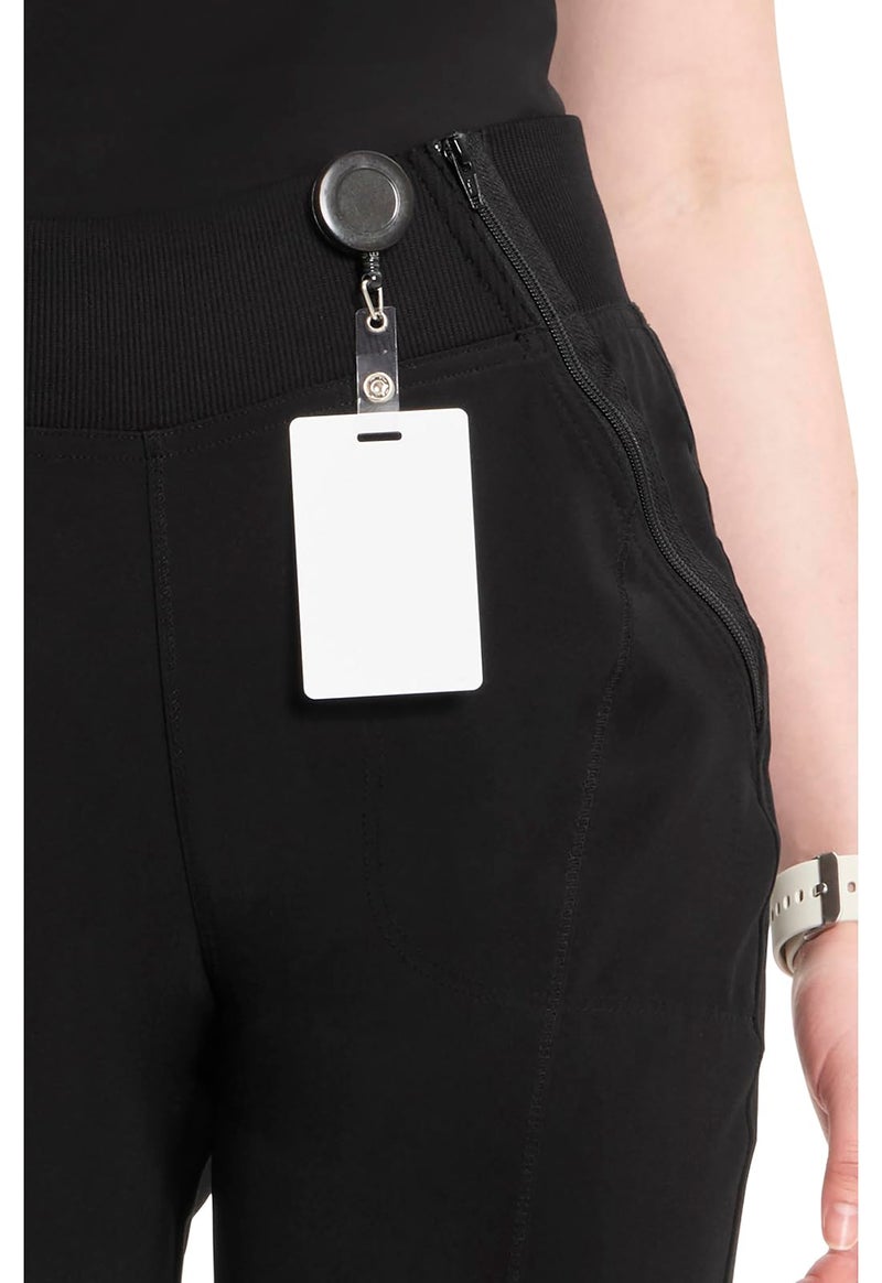 Cherokee Infinity Womens Scrub Jogger Pants, Mid Rise, Moisture Wicking, Wrinkle-Resistant, 360 Stretch, 5 Pockets Plus Size - CK110A, 2XL, Black - Image 5